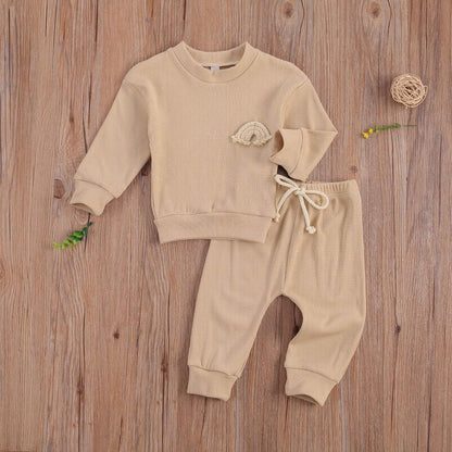 Newborn Baby Girls Clothes Cotton Suit Cute Baby Kid Infant Toddler Play Wear Rainbow Outfits